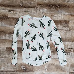 Christmas Cactus Waffle Pajama Top - NWOT - VSPink